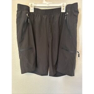 Santiny Men's Black Activewear Shorts Size XXL 2X Drawstring Missing